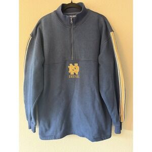 VTG Logo Athletic Notre Dame Irish 1/4 Zip Pullover Sweatshirt Mens Large